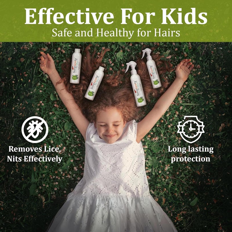 SIMPLICETY ® Lice Prevention Spray for Kids Hair (8 Fl Oz), All Natural Ingredients Lice Spray Treatment, Highly Effective Against Head Lice, Terminates Eggs, and Nits from All Hairs (Tea Tree) - Image 2